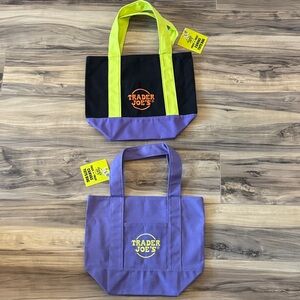NWT Trader Joe's Black and Purple Tote Bags